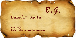 Bazsó Gyula névjegykártya